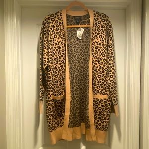 Nicole Miller leopard cardigan BNWT